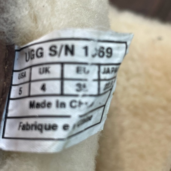 UGG boots leather fur lined men sz 5 distressed brown double buckle - Picture 5 of 9